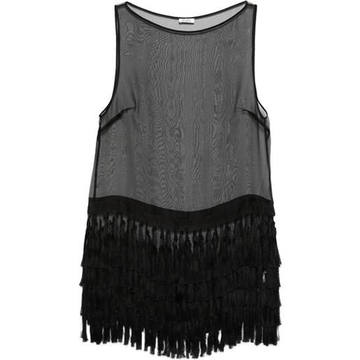 St. Agni abito corto con nappa - nero