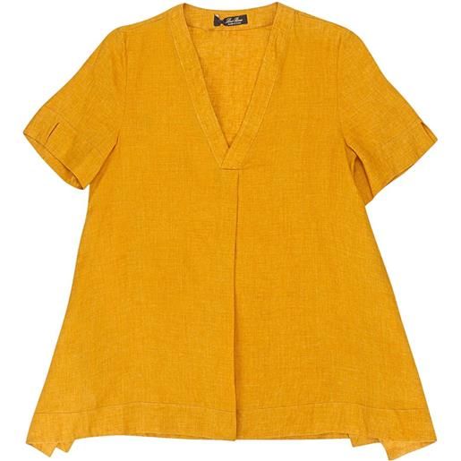 Loro Piana blusa con scollo a v - giallo