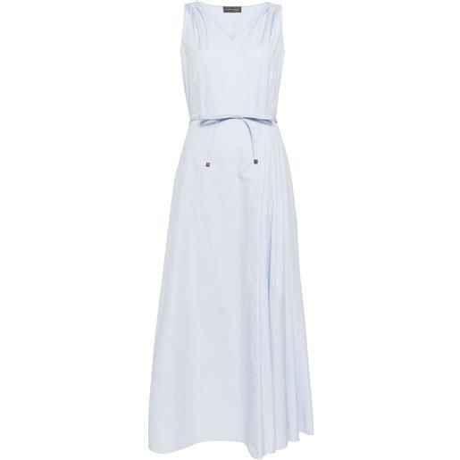 Lorena Antoniazzi abito midi con nodo in vita - blu