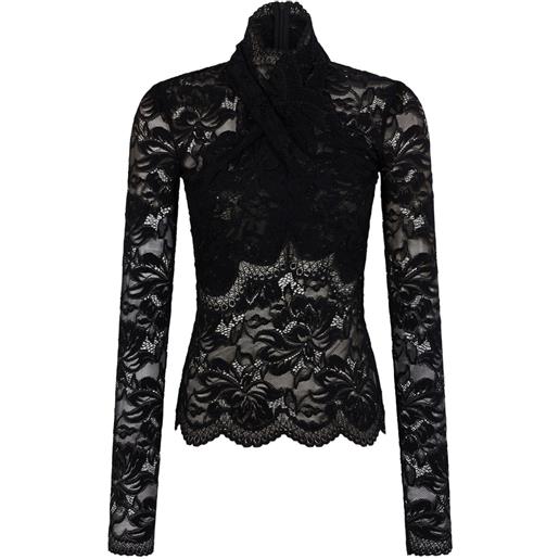 Rabanne blusa a maniche lunghe - nero