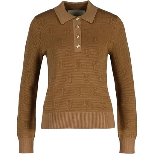 Gant polo con motivo monogramma - marrone