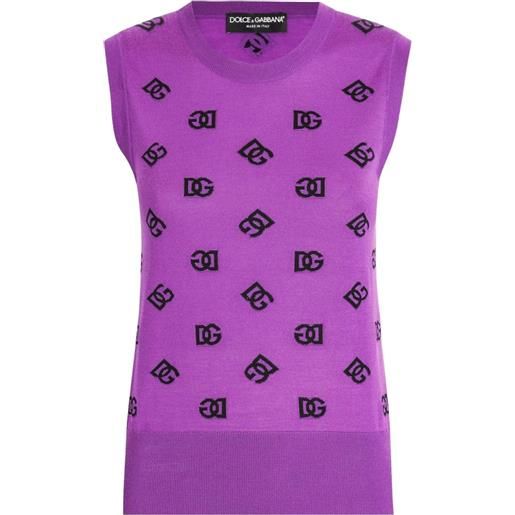 Dolce & Gabbana canotta dna con logo - viola