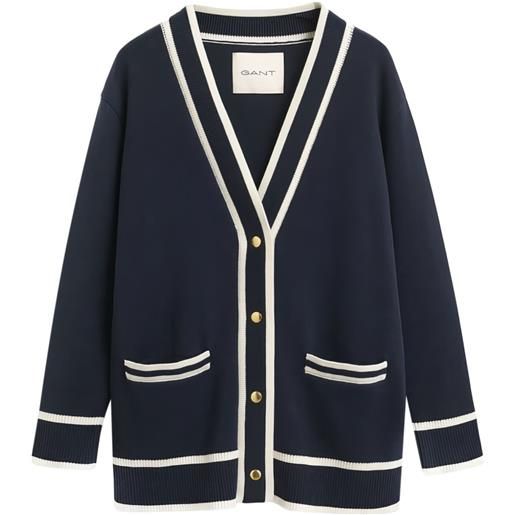 Gant cardigan con dettagli a contrasto - blu