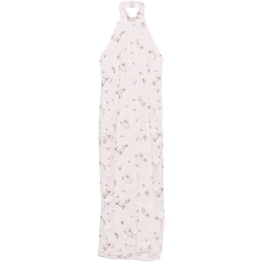 ROTATE BIRGER CHRISTENSEN abito lungo con scollo all'americana - rosa