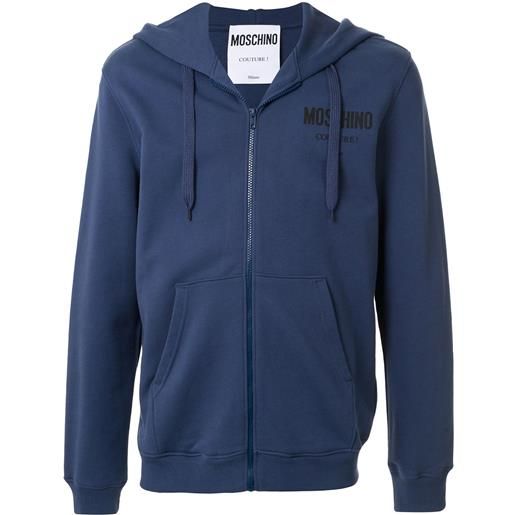 Moschino felpa con zip couture - blu