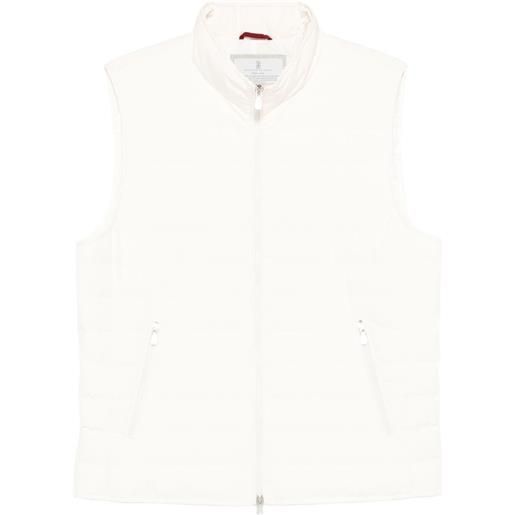 Brunello Cucinelli gilet con zip - bianco