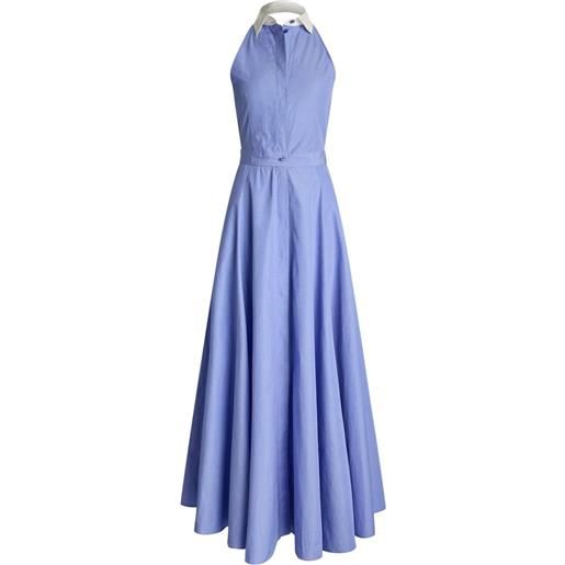 Ralph Lauren Collection abito midi in cotone - blu