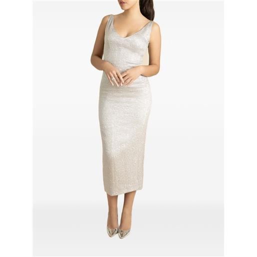 Adam Lippes abito midi willa con scollo a v - argento
