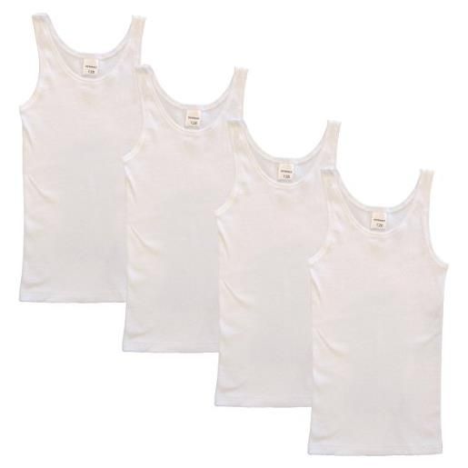 HERMKO 2000 4 canottiere da donna in cotone biologico 100% , farbe: bianco, größe kinder: 3-4 anni