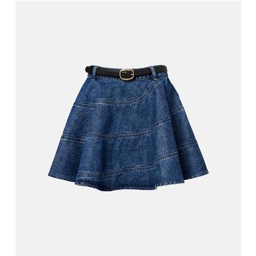 Self-Portrait minigonna di jeans con cintura