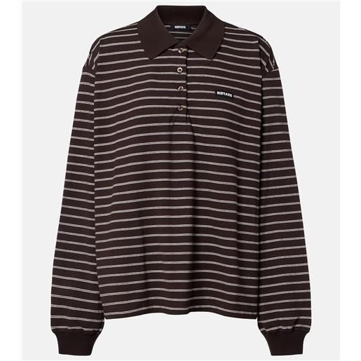 Rotate polo oversize in misto cotone a righe