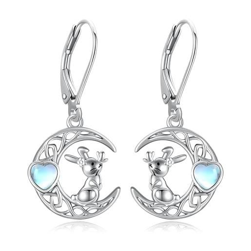 Orecchini Donna 925 Argento Sterling Con Opale E Placcatura Oro Nero - Regalo Perfetto Per Fidanzata, Moglie, Amica
