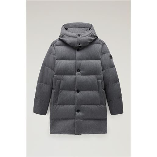 Woolrich uomo parka luxe lungo in lana vitale barberis canonico grigio taglia xs