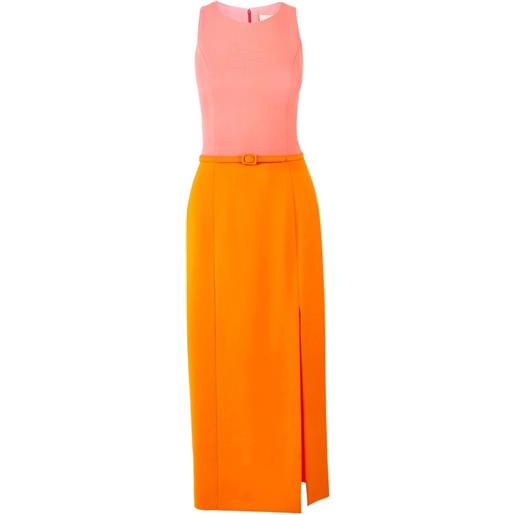 Carolina Herrera abito midi con cintura - arancione