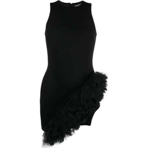 David Koma abito corto con ruches - nero