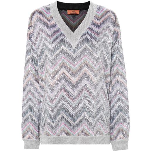 Missoni maglione con paillettes - grigio