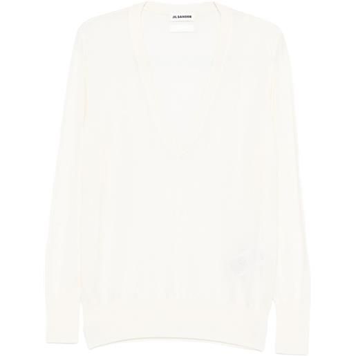 Jil Sander t-shirt con scollo a v - toni neutri