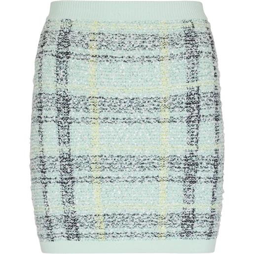 Balmain minigonna a quadri - verde