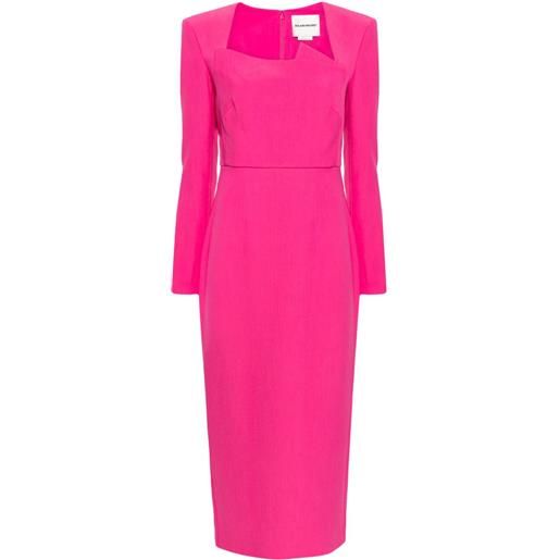 Roland Mouret abito midi a maniche lunghe - rosa