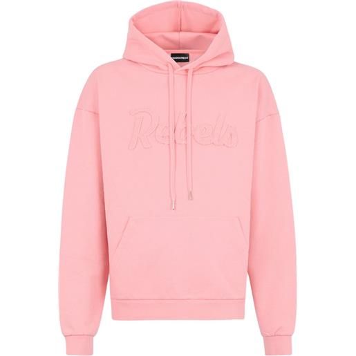 DSQUARED2 felpa rebels relax con cappuccio - rosa