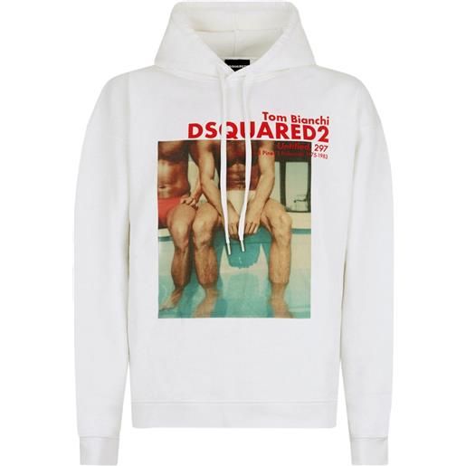 DSQUARED2 felpa tom bianchi con cappuccio - bianco