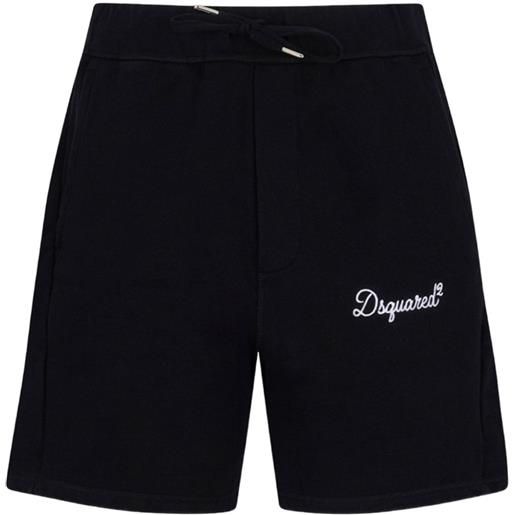 DSQUARED2 shorts con coulisse e logo - nero