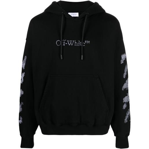 Off-White felpa a righe con cappuccio - nero