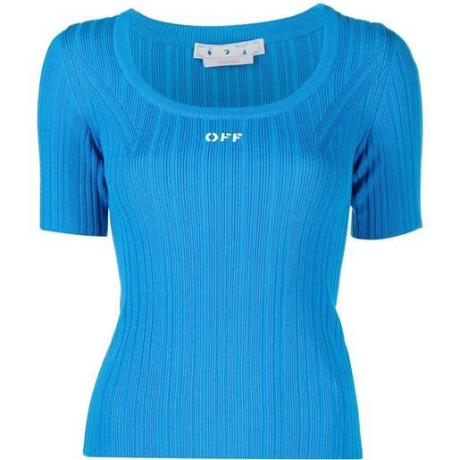 Off-White top con stampa - blu