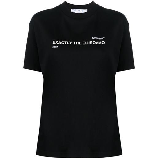 Off-White t-shirt exactly the opposite con stampa - nero