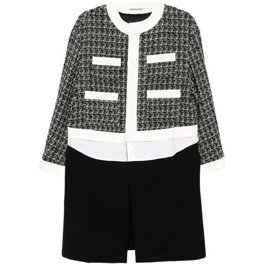 Undercover cappotto in tweed - nero