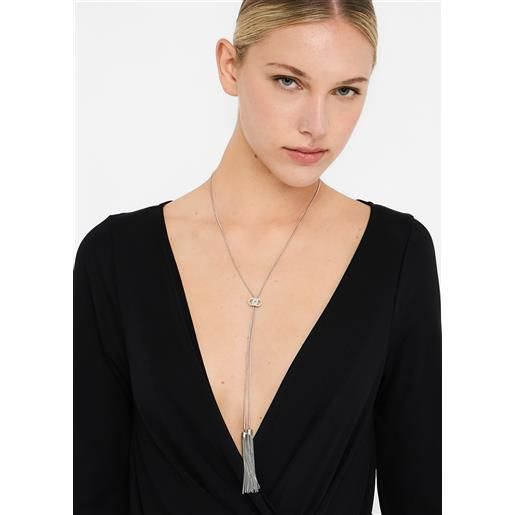 LIUJO liu jo collana con nappine metalliche, argento