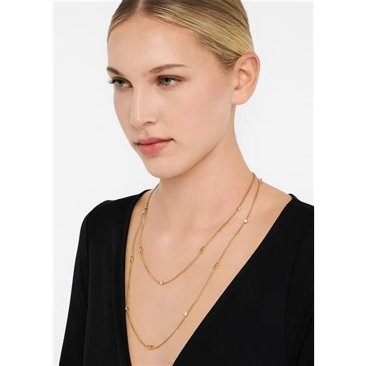 LIUJO liu jo collana con logo monogram, oro