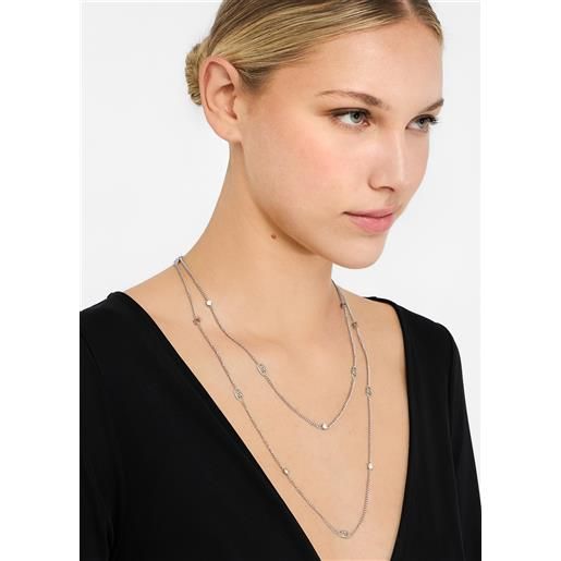 LIUJO liu jo collana multifilo con brill, argento