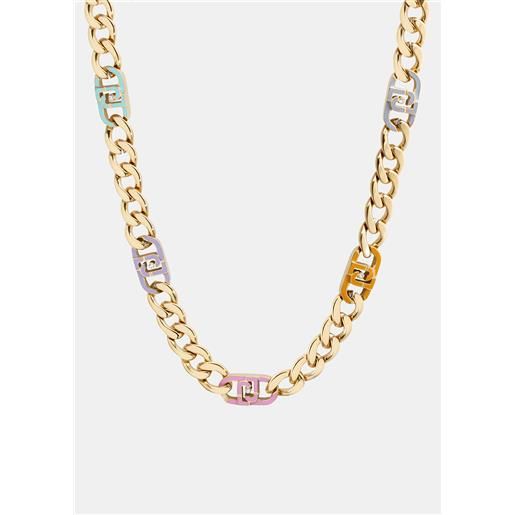 LIUJO liu jo collana con monogram smaltati, multicolor