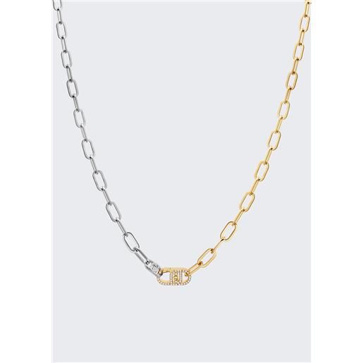 LIUJO liu jo collana bicolor con logo, oro