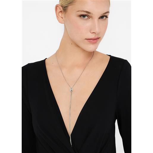 LIUJO liu jo collana con logo monogram, argento