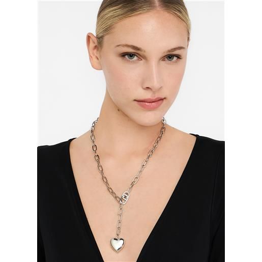LIUJO liu jo collana con ciondolo a cuore, argento