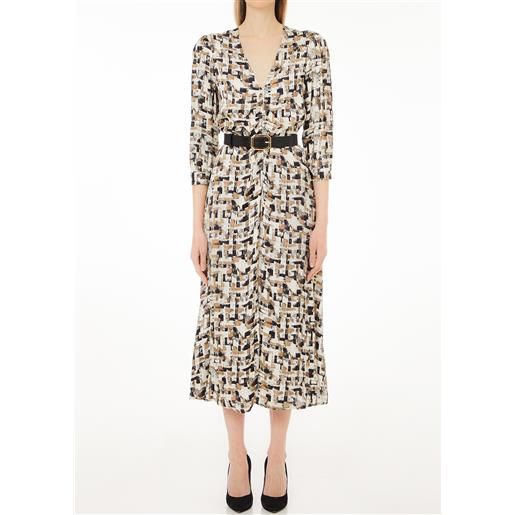 LIUJO liu jo abito in raso stampato, beige