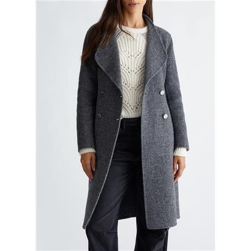 LIUJO liu jo cappotto doppiopetto in misto lana, nero
