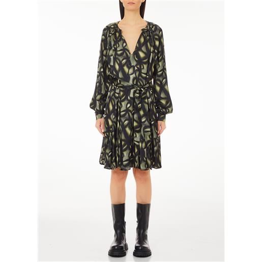 LIUJO liu jo vestito in raso stampato, verde