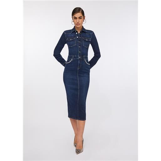 LIUJO liu jo abito chemisier in denim, denim blu scuro