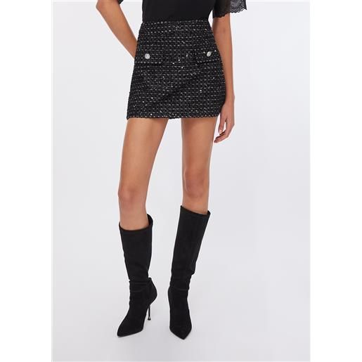 LIUJO liu jo minigonna bouclé, nero