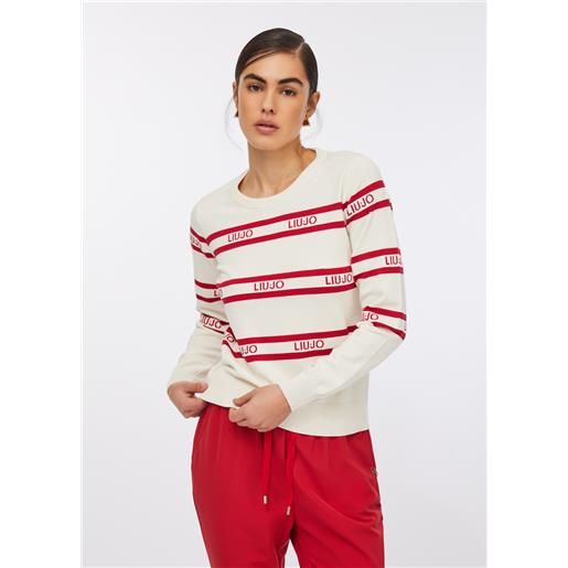 LIUJO liu jo maglia a righe, bianco