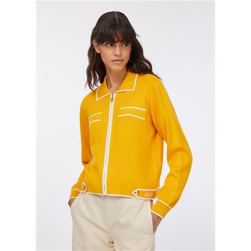 LIUJO liu jo cardigan con zip, giallo