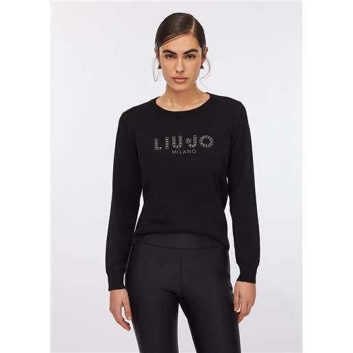 LIUJO liu jo maglia liu jo better con logo, nero