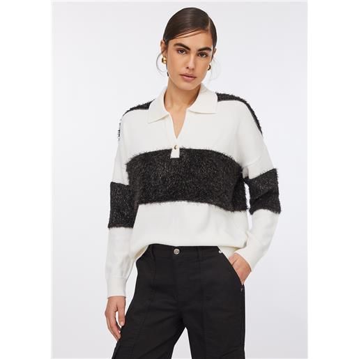 LIUJO liu jo polo in lana a righe, bianco