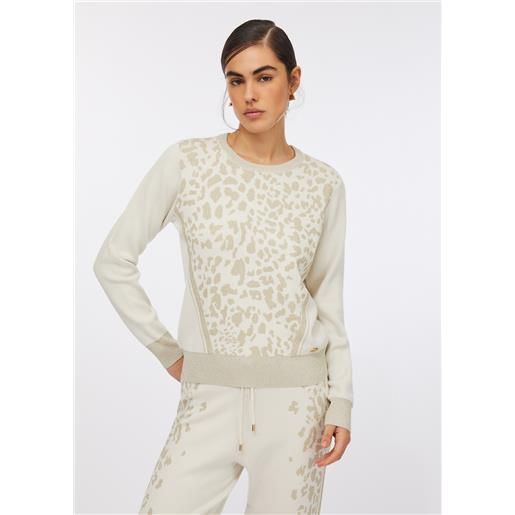 LIUJO liu jo maglia animalier, bianco