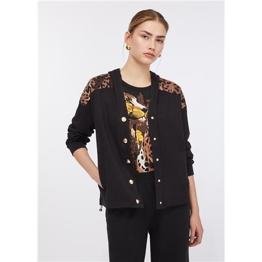 LIUJO liu jo felpa con bottoni, nero