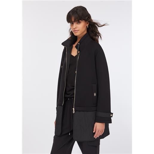 LIUJO liu jo giacca in scuba e nylon, nero