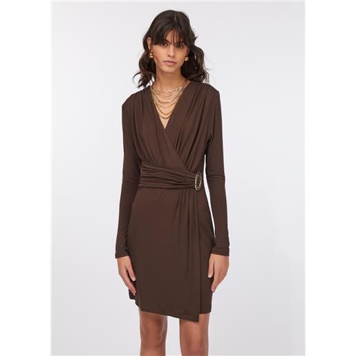 LIUJO liu jo abito corto con dettaglio logato, cioccolato